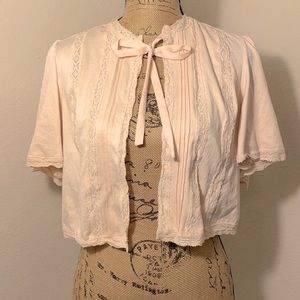 Free People Peach Shrug Caplet Jacket
